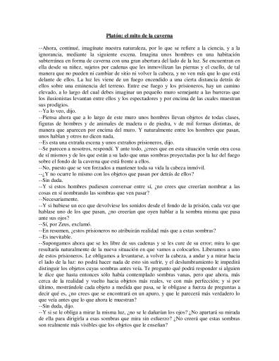 La alegoría de la caverna