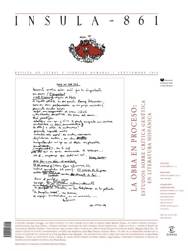 La obra en proceso: estudio de crítica genética en literatura hispánica