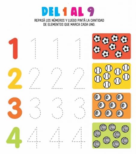 Números: Del 1 al 9