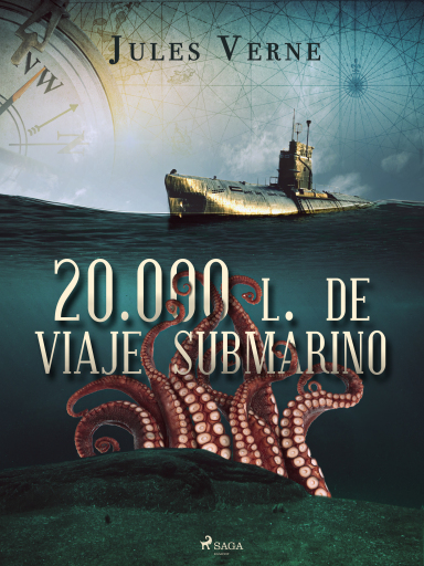 Portada del libro «20.000 l. de viaje submarino», de Jules Verne