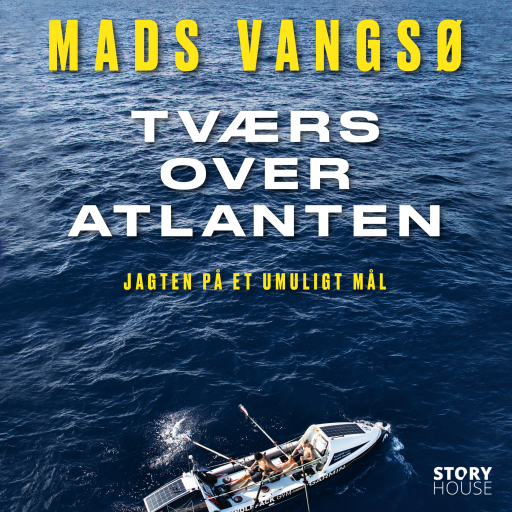 Portada del audiolibro «Tværs over Atlanten», de Mads Vangsø