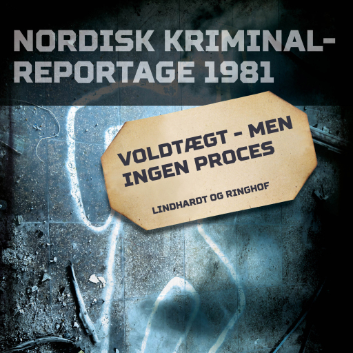 Portada del audiolibro «Voldtægt – men ingen proces», de Diverse
