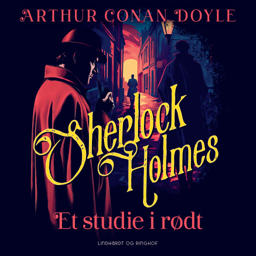 Portada del audiolibro «Et studie i rødt», de Arthur Conan Doyle