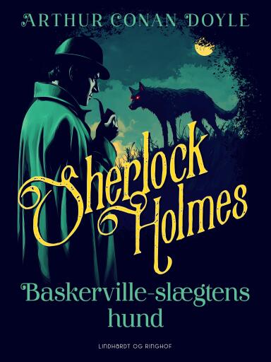Portada del libro «Baskerville–slægtens hund», de Arthur Conan Doyle