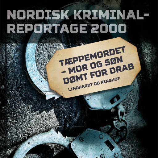 Portada del audiolibro «Tæppemordet – mor og søn dømt for drab», de Diverse