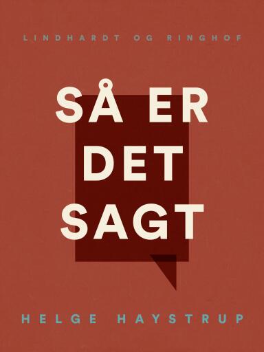Så er det sagt