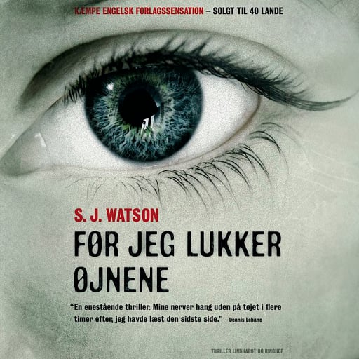 Portada del audiolibro «Før jeg lukker øjnene», de S.J. Watson