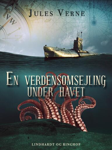 Portada del libro «En verdensomsejling under havet», de Jules Verne