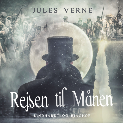 Portada del audiolibro «Rejsen til Månen», de Jules Verne