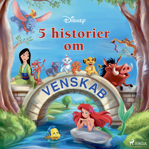 Portada del audiolibro «Fem historier om venskab», de Disney