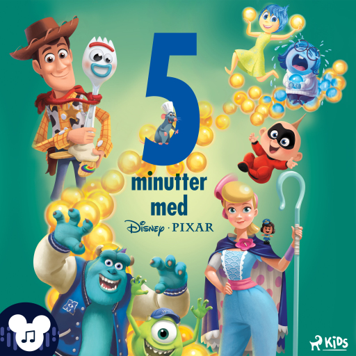 Portada del audiolibro «Fem minutter med Disney Pixar», de Disney