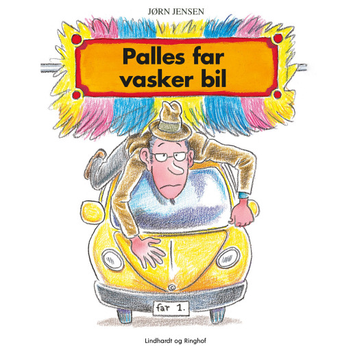 Portada del audiolibro «Palles far vasker bil», de Jørn Jensen