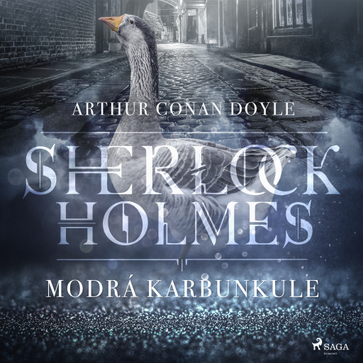 Portada del audiolibro «Modrá karbunkule», de Arthur Conan Doyle