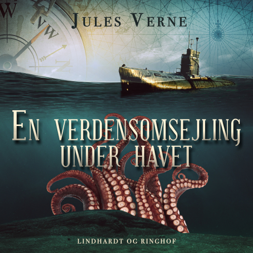 Portada del audiolibro «En verdensomsejling under havet», de Jules Verne