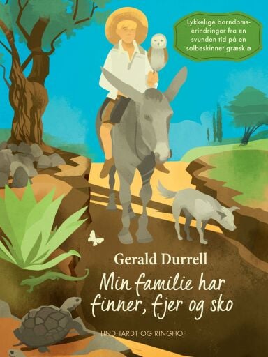 Portada del libro «Min familie har finner, fjer og sko», de Gerald Durrell