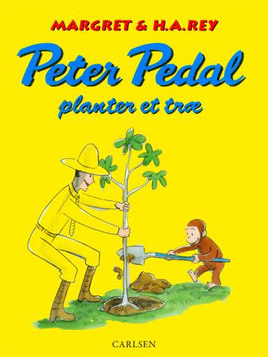 Portada del libro «Peter Pedal planter et træ», de H. A. Rey, Margret Rey