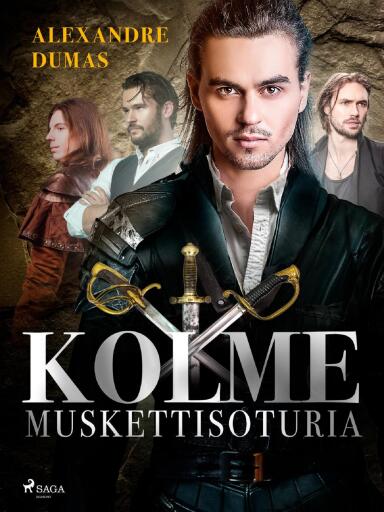 Portada del libro «Kolme muskettisoturia», de Alexandre Dumas