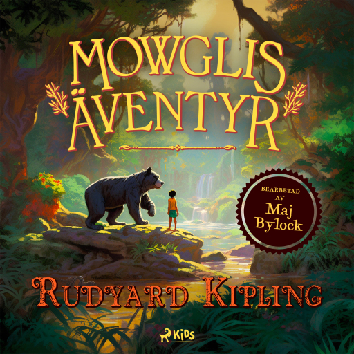 Portada del audiolibro «Mowglis äventyr», de Maj Bylock, Rudyard Kipling