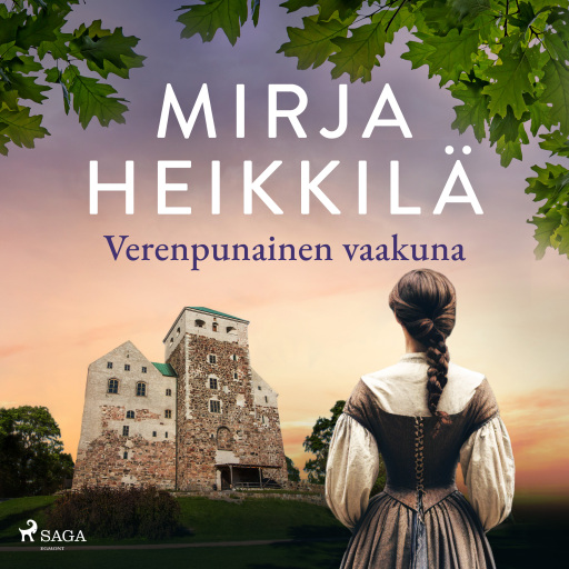Portada del audiolibro «Verenpunainen vaakuna», de Mirja Heikkilä