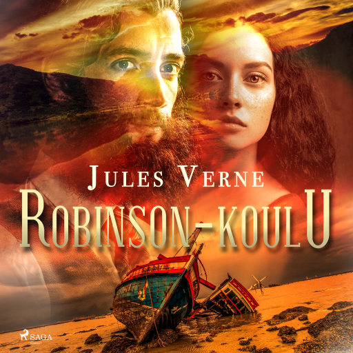 Portada del audiolibro «Robinson-koulu», de Jules Verne