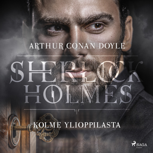 Portada del audiolibro «Kolme ylioppilasta», de Arthur Conan Doyle
