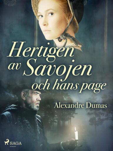 Portada del libro «Hertigen av Savojen och hans page», de Alexandre Dumas