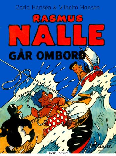 Portada del libro «Rasmus Nalle går ombord», de Carla Hansen, Vilhelm Hansen