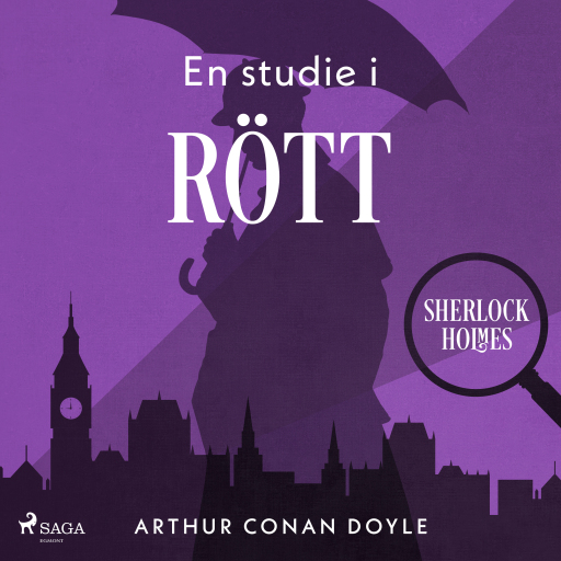 Portada del audiolibro «En studie i rött», de Arthur Conan Doyle
