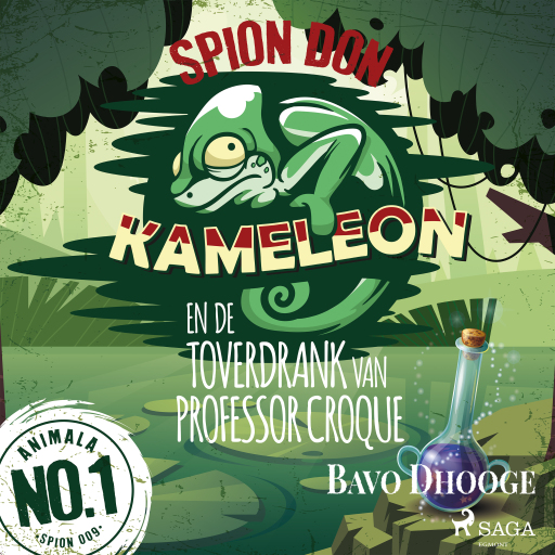 Portada del audiolibro «Spion Don Kameleon en de toverdrank van professor Croque», de Bavo Dhooge