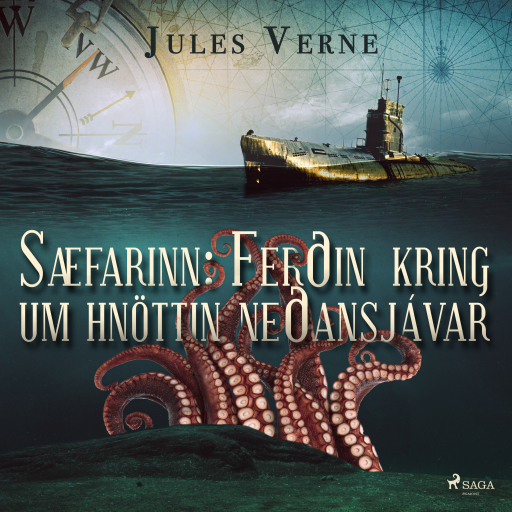 Portada del audiolibro «Sæfarinn: Ferðin kring um hnöttin neðansjávar», de Jules Verne