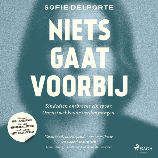 Portada del audiolibro «Niets gaat voorbij», de Sofie Delporte
