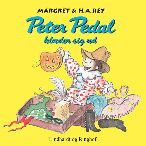Portada del audiolibro «Peter Pedal klæder sig ud», de H. A. Rey, Margret Rey