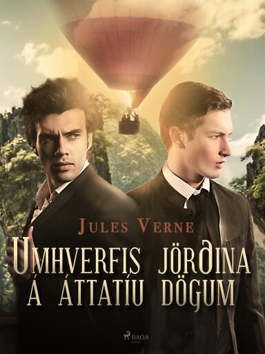 Portada del libro «Umhverfis jörðina á áttatíu dögum», de Jules Verne