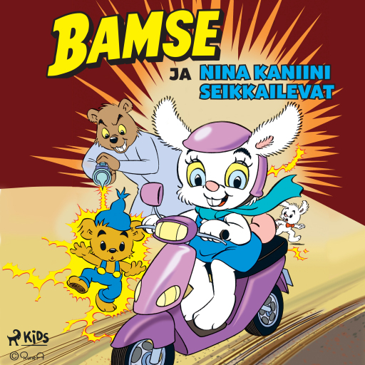 Portada del audiolibro «Bamse ja Nina Kaniini seikkailevat», de Joakim Gunnarsson