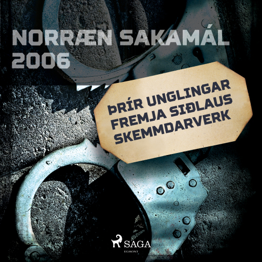 Portada del audiolibro «Þrír unglingar fremja siðlaus skemmdarverk», de Forfattere Diverse