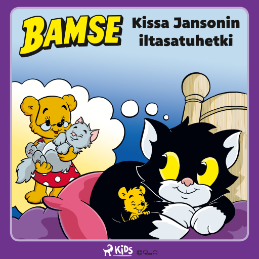 Portada del audiolibro «Bamse – Kissa Jansonin iltasatuhetki», de Joakim Gunnarsson