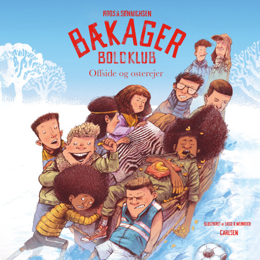 Portada del audiolibro «Bækager Boldklub (4) – Off–side og osterejer», de Jesper Roos Jacobsen, Ole Sønnichsen