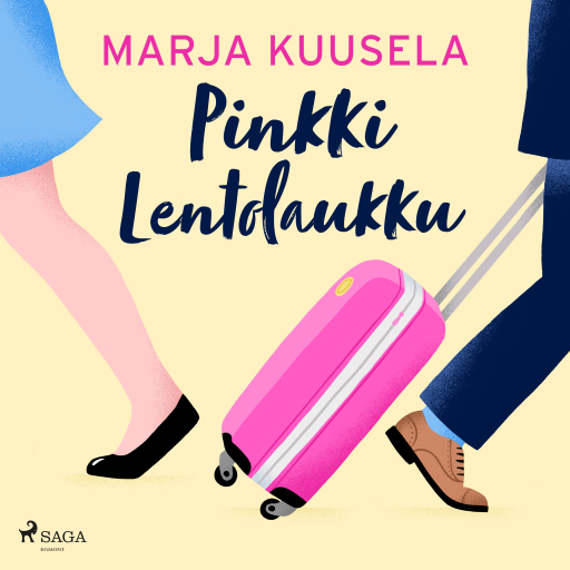 Portada del audiolibro «Pinkki lentolaukku», de Marja Kuusela