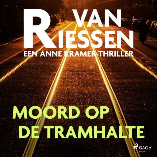 Portada del audiolibro «Moord op de tramhalte», de Joop van Riessen