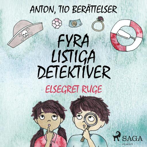 Portada del audiolibro «Fyra listiga detektiver», de Elsegret Ruge