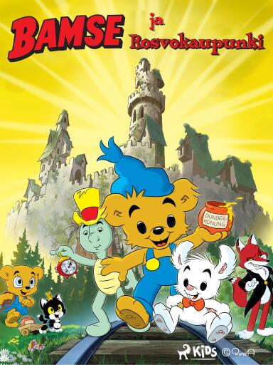 Portada del libro «Bamse ja Rosvokaupunki», de Johan Kindblom, Joakim Gunnarsson