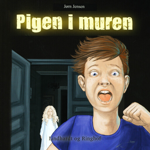 Portada del audiolibro «Pigen i muren», de Jørn Jensen