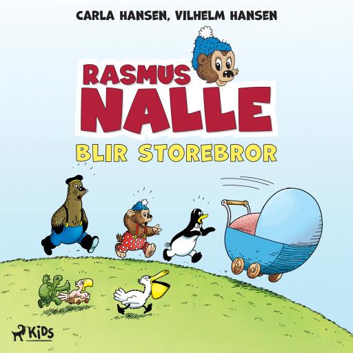 Portada del libro «Rasmus Nalle blir storebror», de Carla Hansen, Vilhelm Hansen