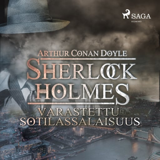 Portada del audiolibro «Varastettu sotilassalaisuus», de Arthur Conan Doyle