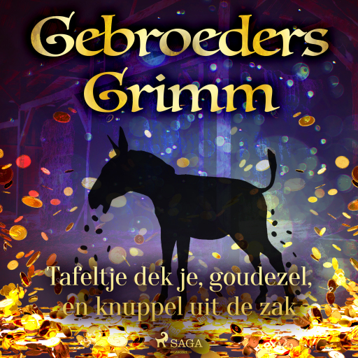 Portada del audiolibro «Tafeltje dek je, goudezel, en knuppel uit de zak», de De gebroeders Grimm