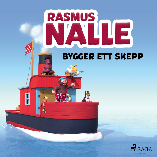 Portada del audiolibro «Rasmus Nalle bygger ett skepp», de Carla Hansen, Vilhelm Hansen
