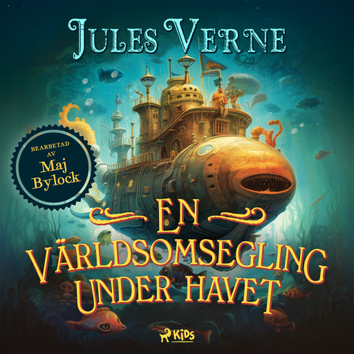 Portada del audiolibro «En världsomsegling under havet», de Jules Verne, Maj Bylock