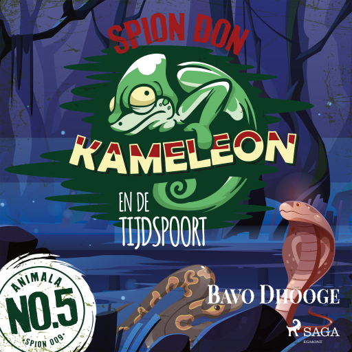 Portada del audiolibro «Spion Don Kameleon en de Tijdspoort», de Bavo Dhooge