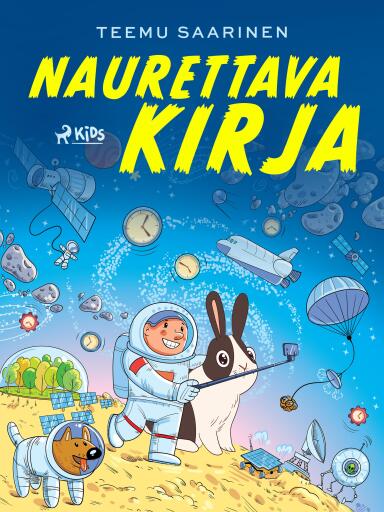 Portada del libro «Naurettava kirja», de Teemu Saarinen