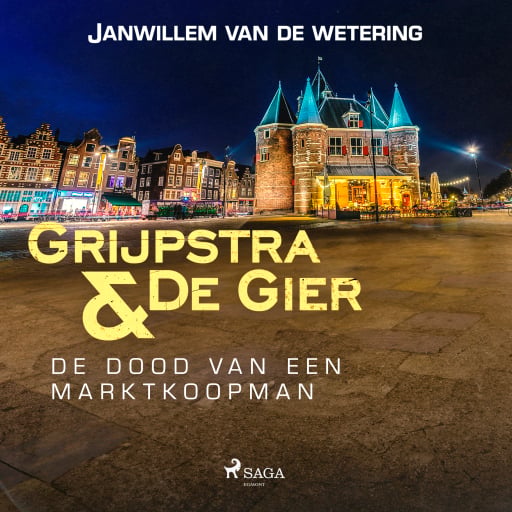 Portada del audiolibro «De dood van een marktkoopman», de Janwillem van de Wetering